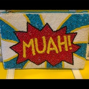 From St Xavier Blanche Muah Beaded Clutch